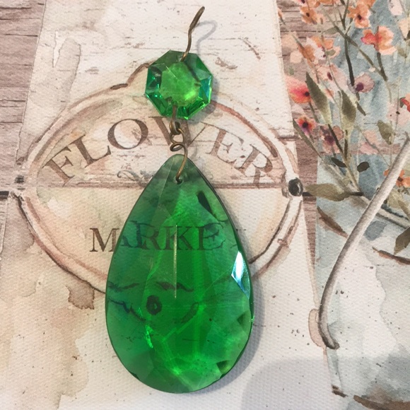 🪆Vintage Crystal’s - 🍀LIGHT CATCHERS 🪆Gorgeous Emerald Green Colour - 🍀 - Picture 7 of 8
